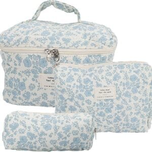 Yallmie Neceser de viaje de 3 piezas, bolsa de aseo floral, bolsa de maquillaje floral, bolsa de viaje para artículos de tocador, bolsas de aseo estéticas para mujeres, bolsas de viaje para artículos