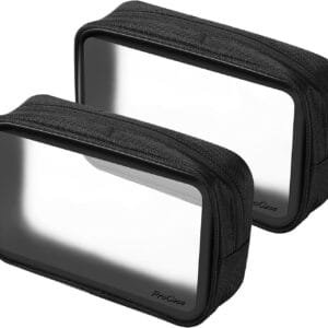 [2 Piezas] ProCase TSA Aprobado Neceser de Viaje, Bolsa Aseo de Transporte para Avión, Almacenamiento Transparente de Artículos Cuidados Líquidos Cremas y Cosméticos