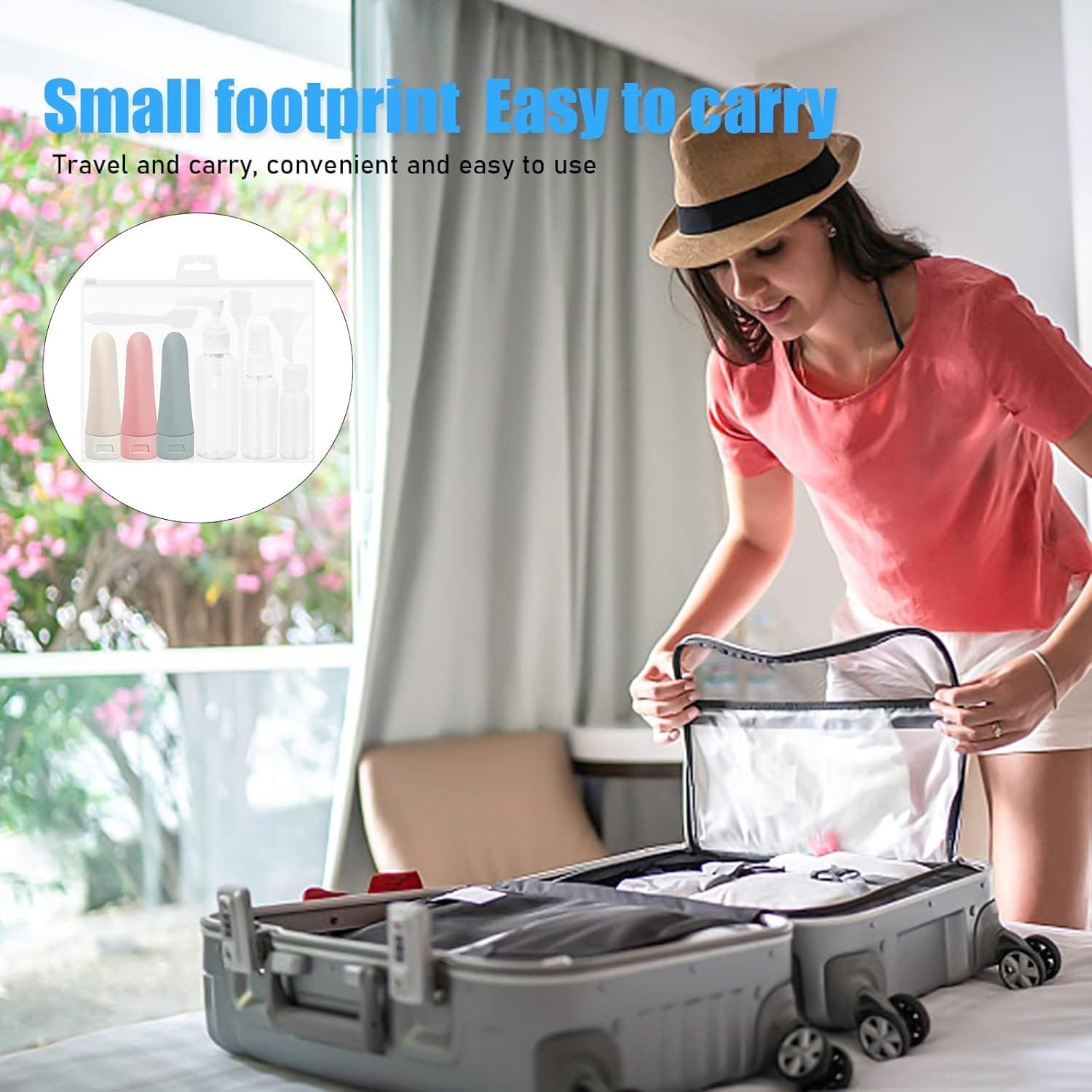 Dokeno 11 piezas Botellas de Viaje Silicona,Juego de Botes Viaje Rellenables,Juego de Botellas de Viaje Transparentes,Botellas de Plástico Viaje,para Champús Lociones y Artículos de Tocador - Imagen 7