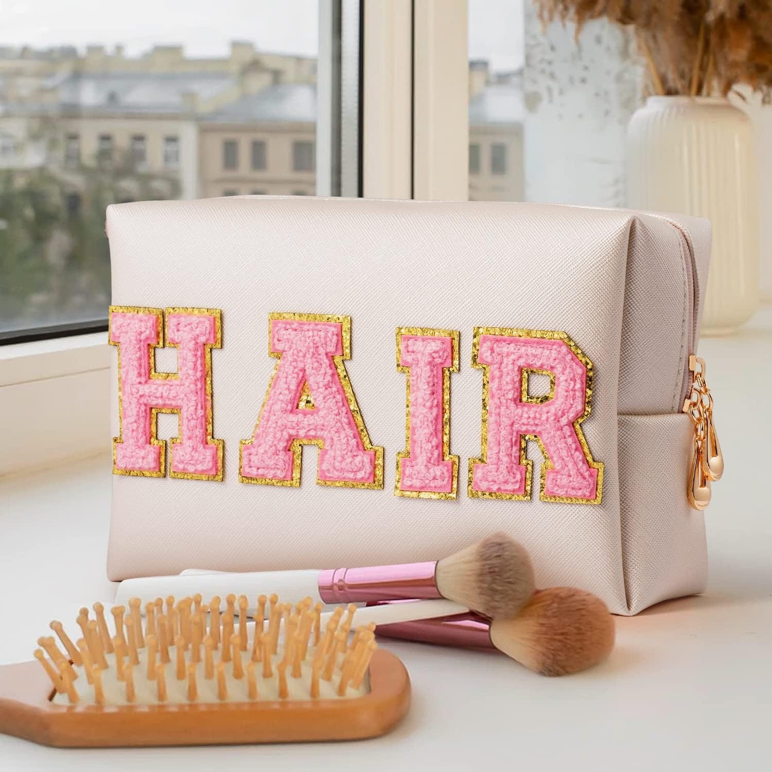 GROBRO7 Skin&Hair Patch,Bolsas de cosméticos de poliuretano de gran capacidad, bolsa de aseo de viaje, artículos esenciales para viajes de negocios y vacaciones, multicolor - Imagen 5