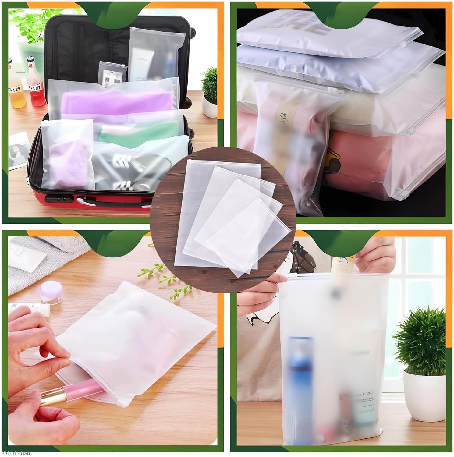 Nenull 30 x 40 cm, 30 unidades, bolsa con cremallera, bolsa de viaje, bolsa de ropa, impermeable, resistente a los olores, bolsa de almacenamiento - Imagen 6