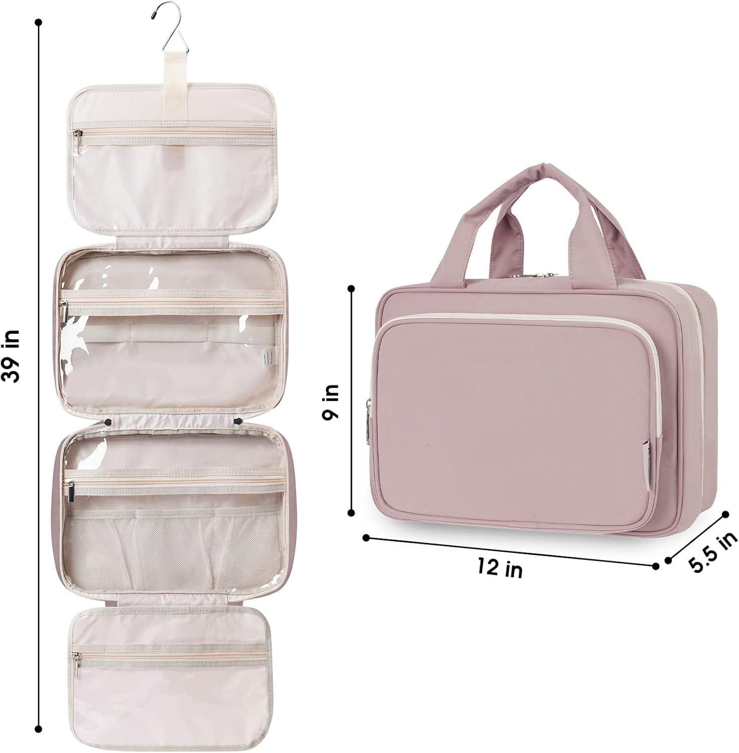Narwey Bolsa de Aseo Bolsa de Maquillaje de Viaje Organizador de Cosmético Neceser Maquillaje para Mujeres y Niñas - Imagen 7
