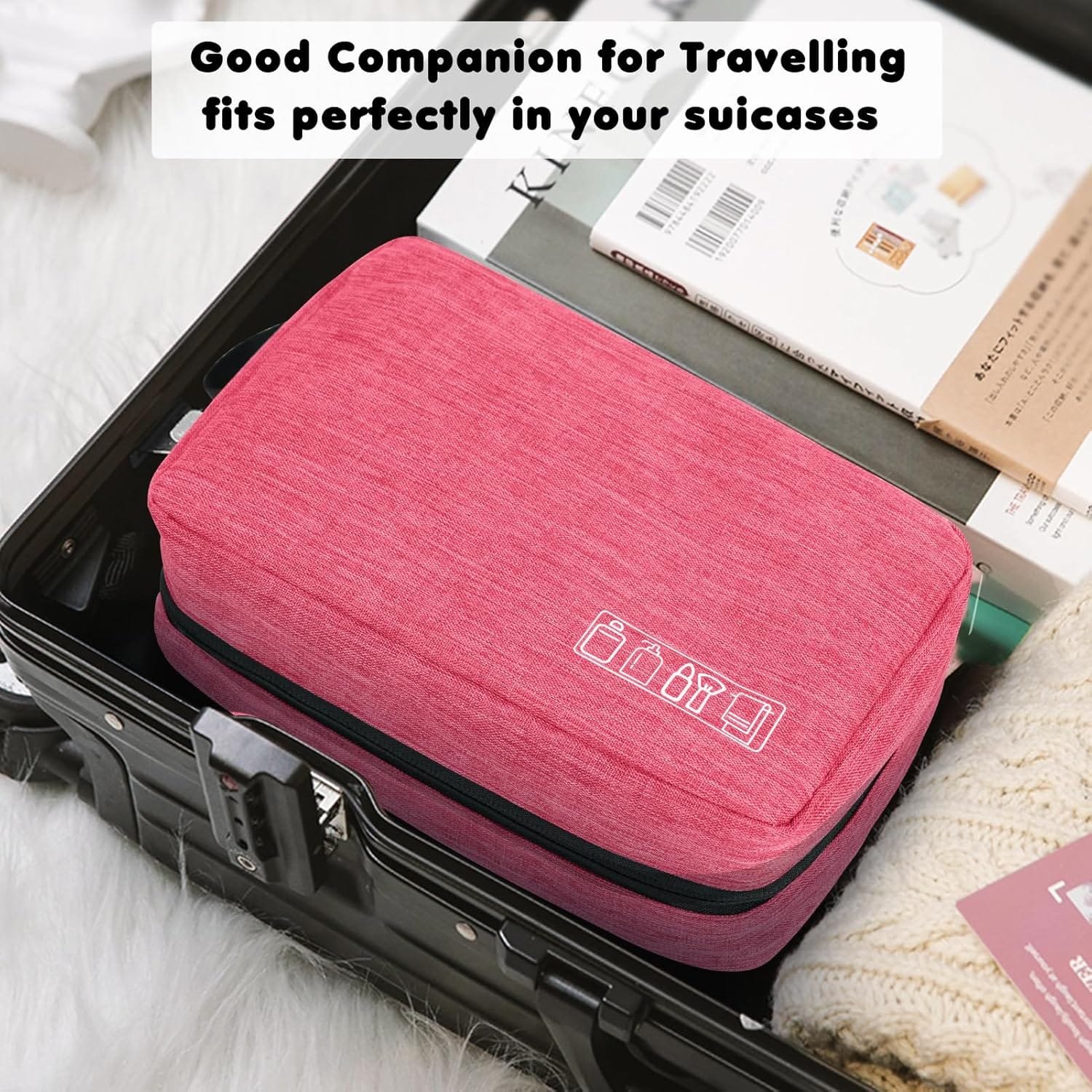 Simpolor Neceser de aseo, bolsa de aseo colgante para mujer, organizador de cultura de viaje impermeable con gancho estable, bolsa de cosméticos compacta portátil para mujer y hombre, bolsa de - Imagen 4