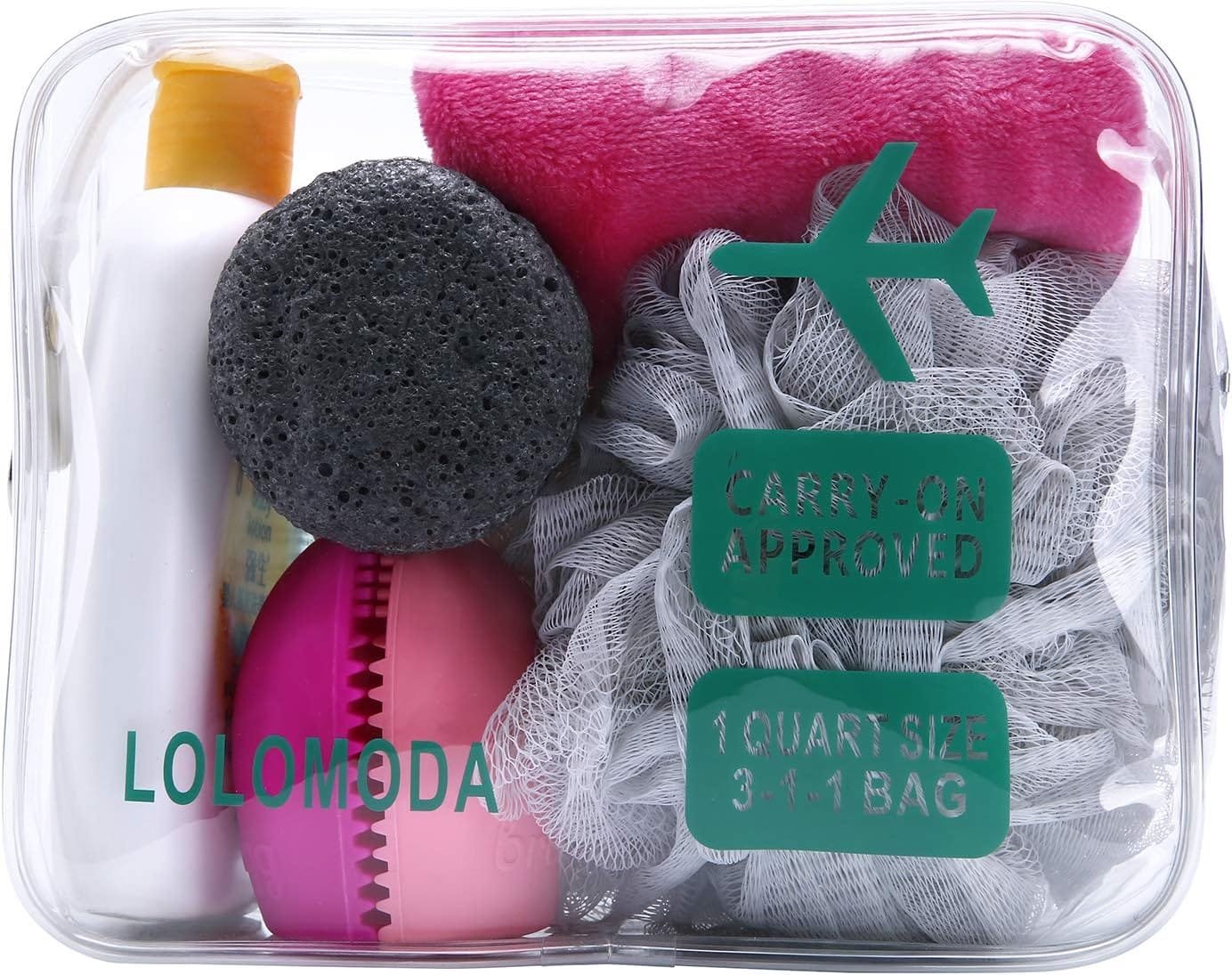 Kit de Aseo Transparente de 2 Piezas, Kit de Viaje para el avión, Conjunto de Viaje en Equipaje de Mano, Bolsa de cosméticos para Hombres y Mujeres TSA Bolsa de Transporte Conforme a la Norma - Imagen 8