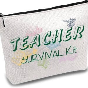 CREATCABIN Bolsas Maquillaje Softbol Bolsa Cosméticos Lona Estuche Multiusos con Cremallera Neceser Viaje Bolsas para Amantes del Softbol Jugadores Fanáticos Amigas Regalos del Equipo 25x18cm