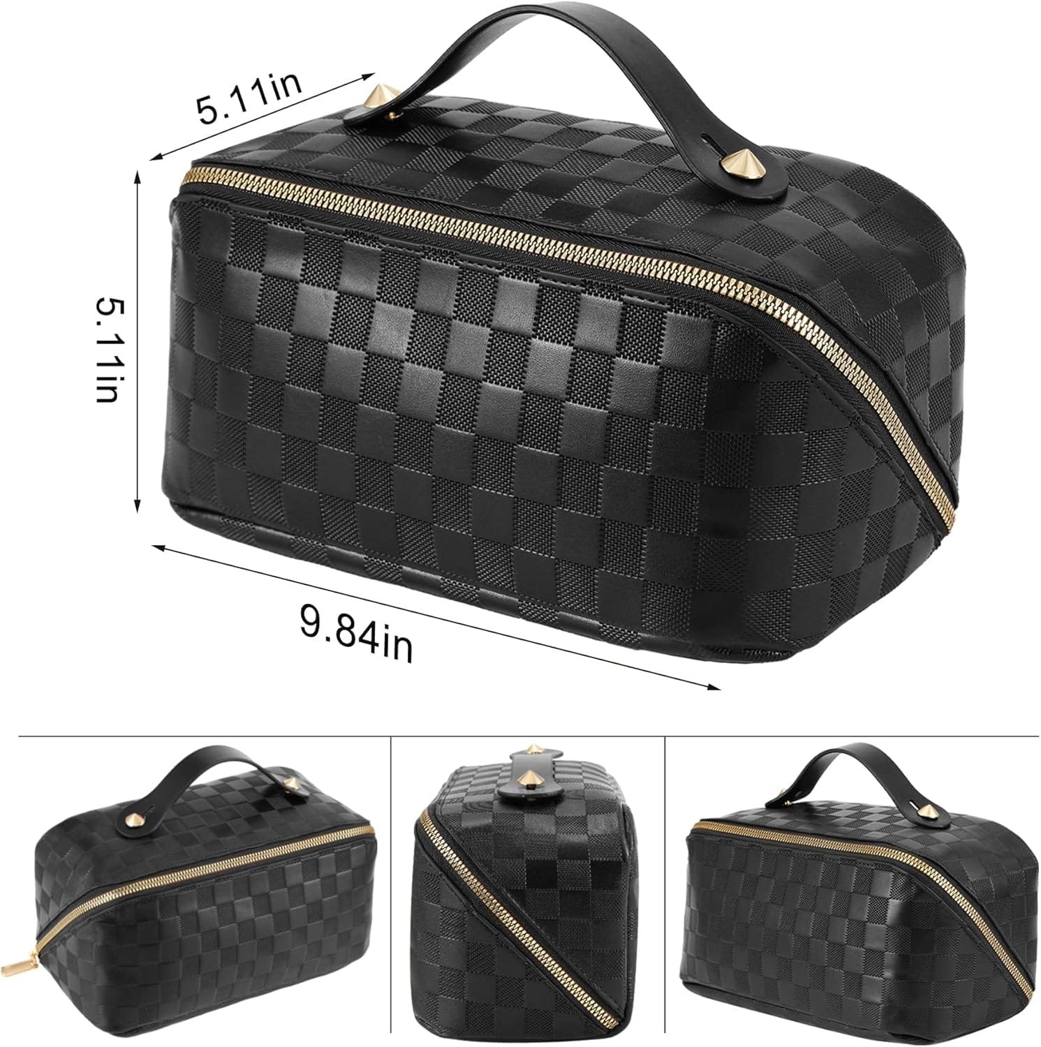 Bolsa de Cosméticos de Viaje de Gran Capacidad, Bolsa de Cosméticos Impermeable, Bolsa de Lavado de Viaje Multifuncional y Portátil de con Asa y Cremallera, para Cosméticos, Artículos de Tocador - Imagen 3