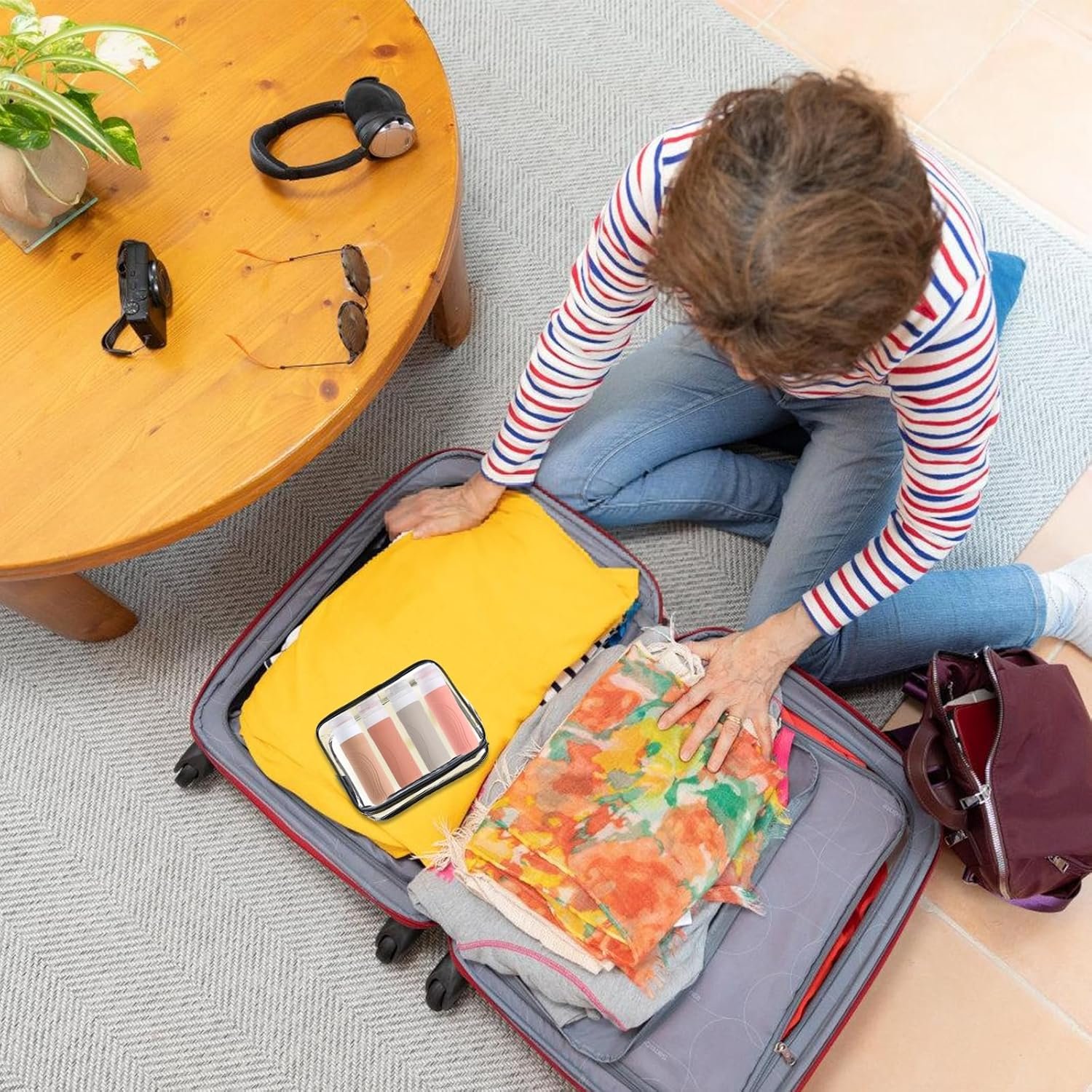 Paquete de 4 Botellas de Viaje para Artículos de Tocador Botellas de Viaje de Silicona Juego de Contenedores de Viaje Portátiles de 90 Ml Contenedores de Viaje Exprimibles a Prueba de Fugas (Rosa) - Imagen 6