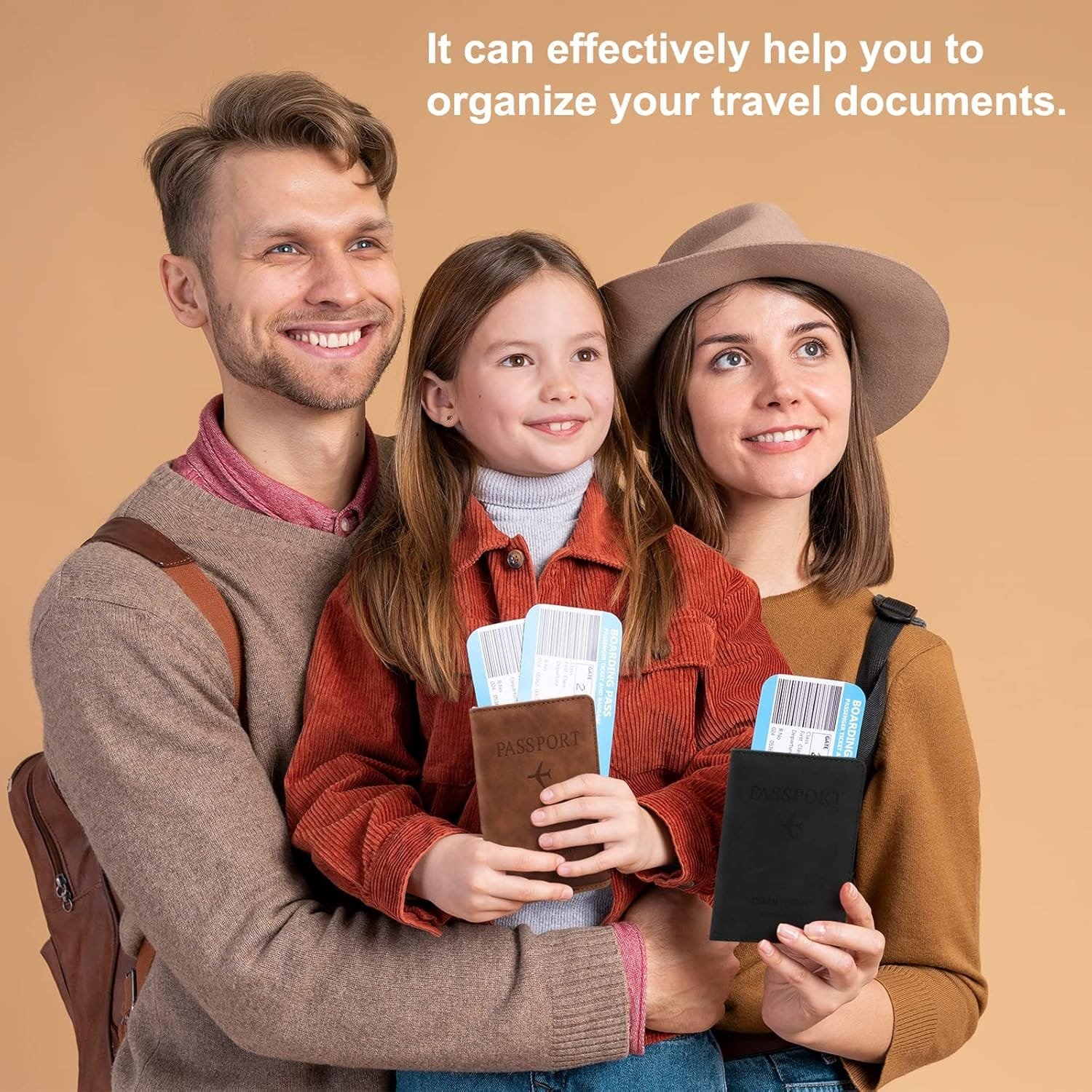 Coolzon Funda Pasaporte, Funda de Pasaporte de Viaje de los Billetera de Documentos Portátiles con Bloqueo de RFID, Tarjetas de Crédito, Tarjetas de Identificación, Boletos de Aerolínea, Negro - Imagen 7