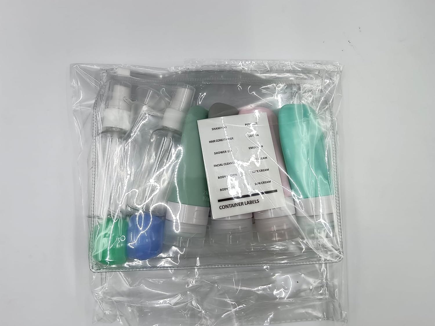 13 Piezas Botes Viaje, Botellas de Viaje Silicona, Lociones y Artículos de Tocador, Botes Viaje Rellenables con Bolsa de Almacenamiento, Adecuadas para Envasar Artículos de Tocador, Cosméticos - Imagen 8