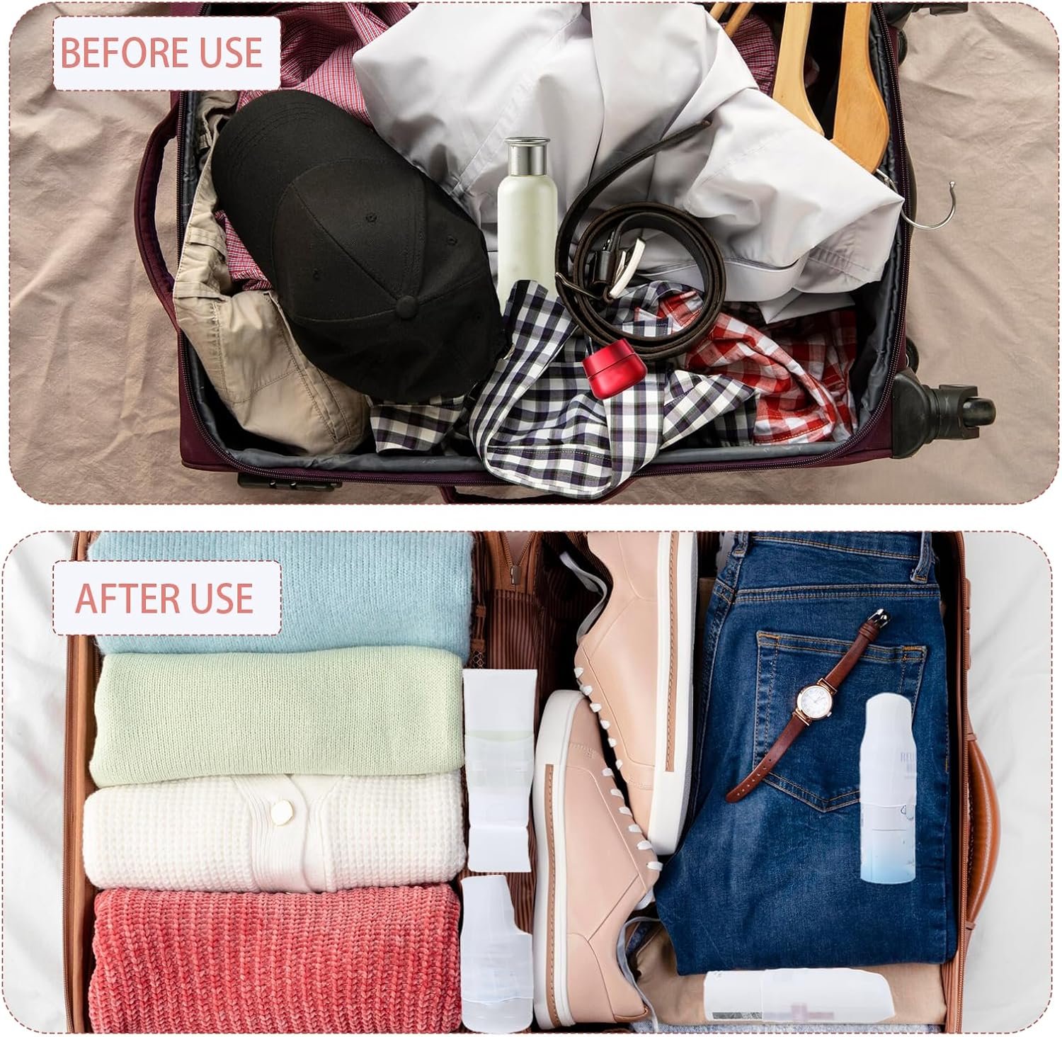 Dimeho 16 fundas elásticas para evitar fugas, artículos esenciales de viaje, fundas de silicona reutilizables a prueba de fugas para contenedores de viaje, equipaje, artículos de tocador de tamaño de - Imagen 7