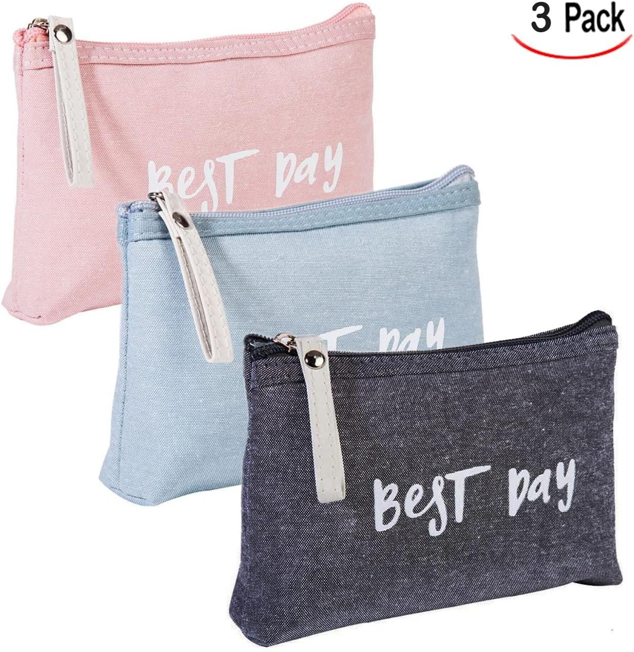 Binnan 3 Piezas Neceser de Cosméticos, Bolso de Aseo Cosmético Impermeable, Bolsas de Maquillaje de Lona, Neceser de Viaje Multifuncional con Cremallera - Imagen 2