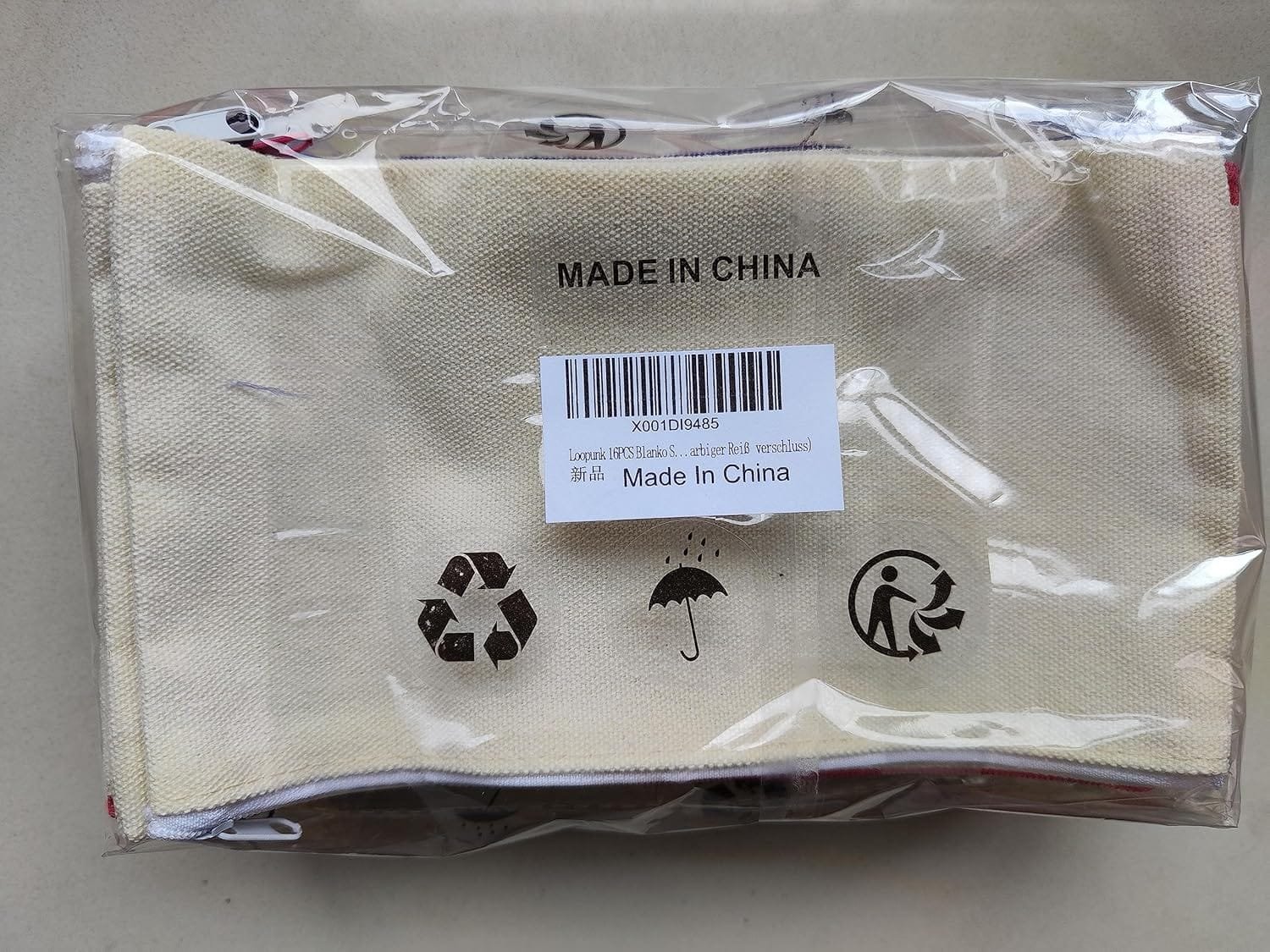 DIY Bolsa de Lona con Cremallera,artículos de sublimación para Bolsa de cosméticos, Estuche de lápices, artículos de tocador de Viaje, multifunción, 16 Piezas, 21 x 12 cm(Cremallera de Color) - Imagen 6